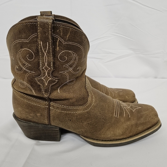 Justin Gypsy Chellie Leather Square Toe Western Cowgirl Boots in Tan Sz 10.5 - Picture 8 of 12
